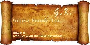 Gilicz Kornélia névjegykártya